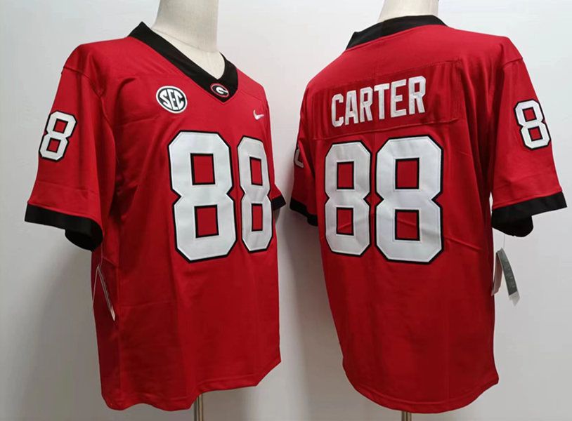 Men Georgia Bulldogs #88 Carter Red Nike 2025 NCAA Jersey->ncaa teams->NCAA Jersey